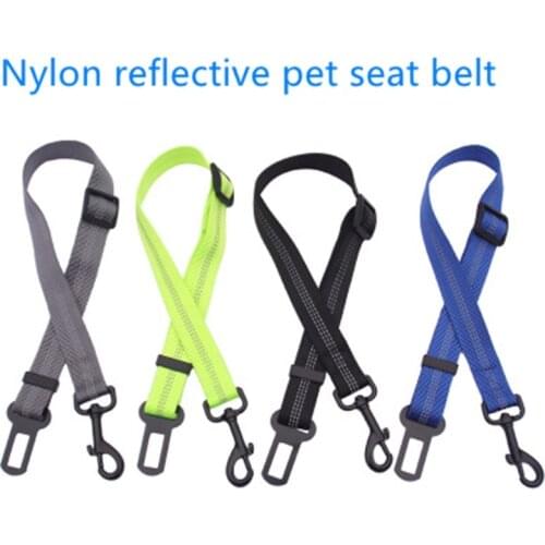 Nylon Pet Supplies Reflective Retractable Elastic Dog Seat Belt Pitbull Puppy Vehicle Car Safety Lever Auto Traction Rope Leash