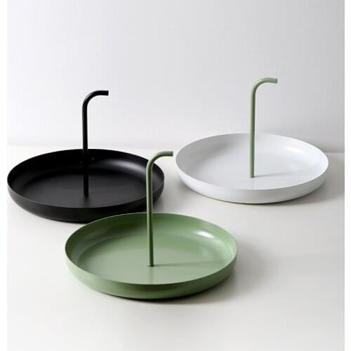 Nordic Style Iron Metal Dessert Tray Jewelry Storage Rack Cake Plates Home Decoration Kitchen Organizer For Fruit Snacks