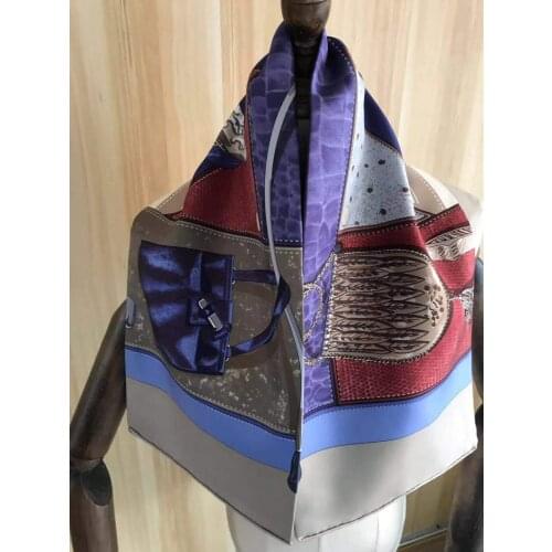 2021 new arrival fashion elegant brand design 100% silk scarf 90*90 cm square shawl twill wrap for women lady girl