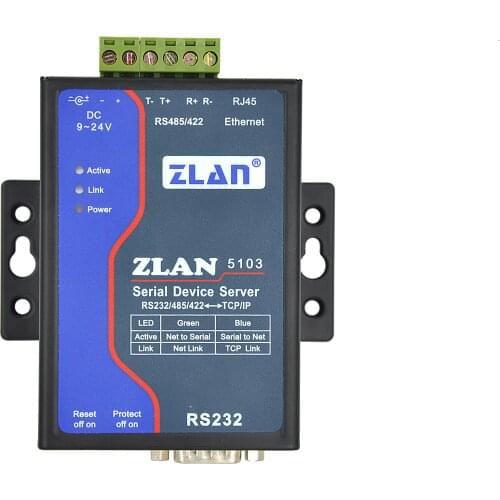 ZLAN5103 Serial Device Server RS232 RS485 RS422 to Ethernet RJ45 TCP IP Converter