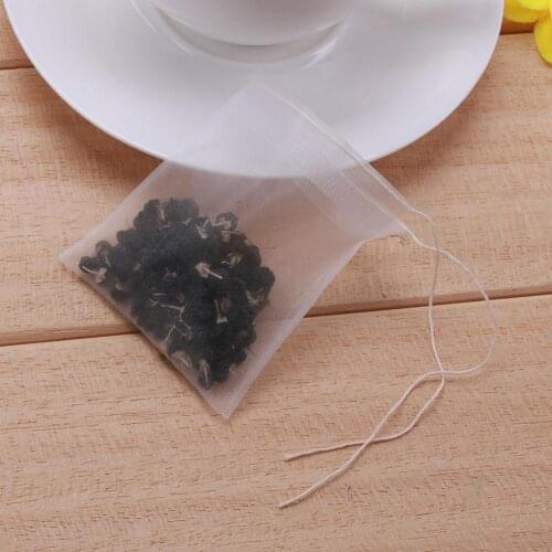 Portable Nylon Empty Tea Bags 50Pcs/Lot Empty Scented Drawstring Pouch Bag 6*7CM Seal Filter Cook Herb Spice Loose Coffee