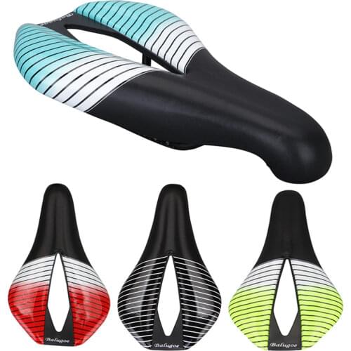 BALUGOE Mountain Bike saddle seat Road Bicycle saddle Men Comfortable Wide Cushion Hollow MTB saddle Bike seat Nylon fiber