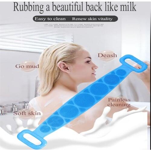 28'' Silicone Bath Towel Bathroom Brush Rubbing Back Mud Peeling Body Massage Shower Scrubber Skin Bath Ball /Sponge/ Flower