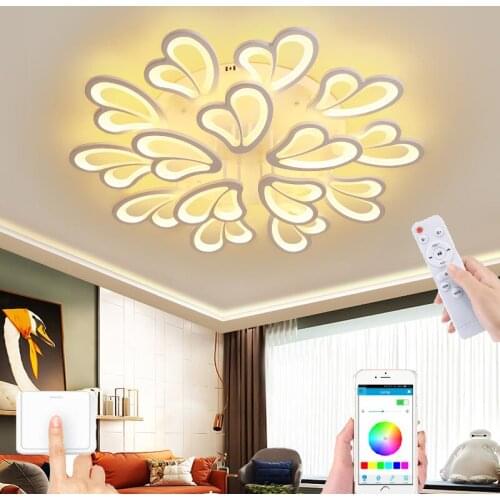 Nordic modern multifunctional ceiling lamp remote control smart chandelier bedroom study living room chandelier