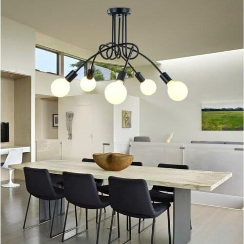 Retro E27 LED Pendant Light Restaurant American Style Living Room Study Bedroom Personality Clothing Store Light Fixtures