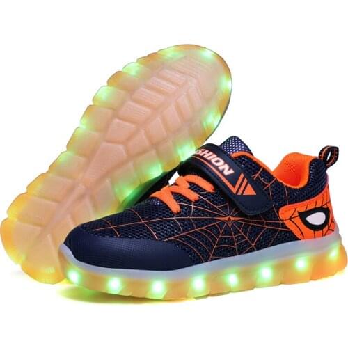 Boy Girl Glowing Shoes Sneaker Luminous children Boys led Shoes USB rechargeable for Kids Led Lights Shoes 11 flash modes