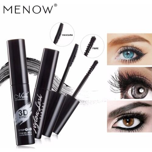 MENOW 3D black Waterproof Mascara Plus Grafting Fiber Mascara Companion Eyelash Set Three-dimensional spiral brush head K908