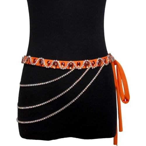 2021 women colorful diamond Belly Dancing Accessories for Girls belly dance chain belt bellydance Waist chain dance Accessories