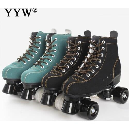 2021 Quad Roller Skates Adult Sneakers Women Outdoor 2 Row Line Roller Blade Skating Led Light 4 Flash Wheels Slide Girls ABEC-7