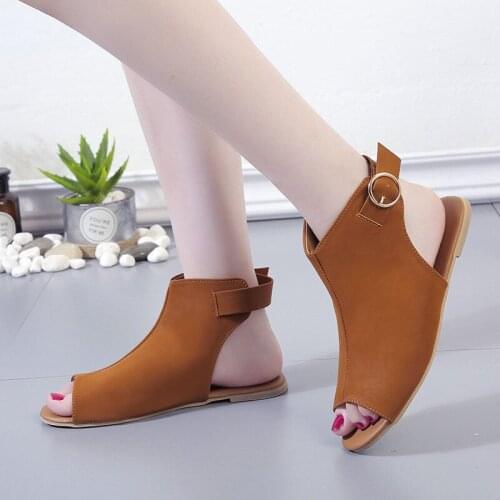 Womens Sandals 2020 Summer Comfortable Roman Sandals Snake Pattern Leisure Clip Toe Flat Sandals