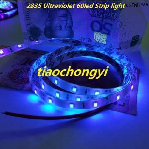 1m DC12V 2835 395-405nm UV Ultraviolet waterproof 60led Strip black tape light