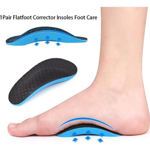 1Pair Flatfoot Corrector Shoe Cushion Insert Unisex Orthopedic Foot Pad Adjuster Arch Support Orthotic Insole Sports Insole