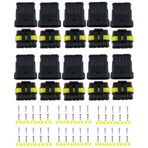 10 sets Kit 4P 4Pins Way AMP 1.5 Super seal Waterproof Electrical automotive Wire Connector Plug for car Motorcycle