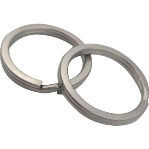 5PCS Scuba Diving Round Flat Titanium key ring keychain Diver Split Circle Clip Keyring