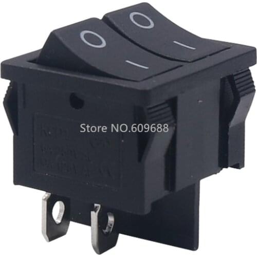 AC 6A/250V 10A/125V ON/OFF SPST 2 Gang Snap In Boat Rocker Switch 4 Pin KCD5-211 KCD4-7
