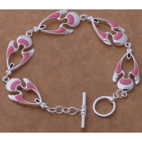 AH208 Wholesale Lucky Charm Gifts Bracelets For Women Fashion 925 Jewelry Five Pink Fish /eimamzta Akvajcca