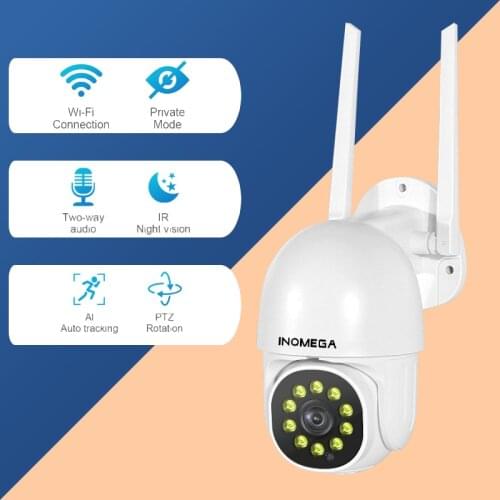 INQMEGA WIFI PTZ Security Video Surveillance Camera Mini Outdoor Auto Tracking Wireless Camera Home Surveillance Network CCTV