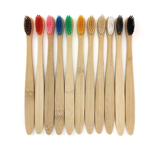 12PCS Biodegradable Natural Bamboo Toothbrushes Soft Bristles, Biodegradable,Compostable,Eco Friendly Bamboo Toothbrushes