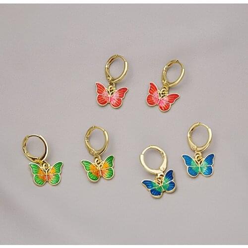 Bohemian Butterfly Earrings for Women Girls Boho Insect Dangle Drop Earrings Wedding Party Korean Fashion Jewelry Wholesale Gift