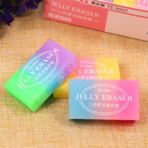 C90C Small but Cute Jelly Color Children Art Stationery Drawing Exam Eraser for Kids Student Gift Stationery Easy to Carry