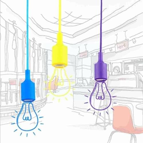 E27 Silica Hanging Wire Colorful Lamp Holder Gel Pendant Pendant Room Kids Room Colorful Office Children Toy For Dining Roo W7Z7