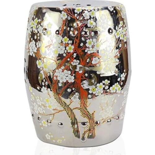 Jingdezhen Ceramic stool Flowers And Birds Drum Porcelain Shoe silver/gold porcelain ceramic stool