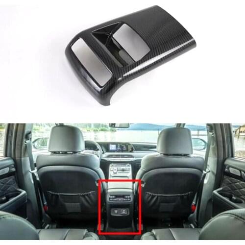 For Hyundai Palisade 2019 2020 Car Rear Air Conditioner Vent Anti-kick Panel Cover Styling ABS Molding Accessories