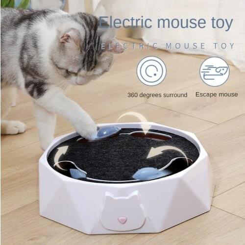 Electric Cat Toy Bionic Mouse Teasing Cat Plate Speed Double Adjustable Cat Turntable Kitten Play Pet Toys