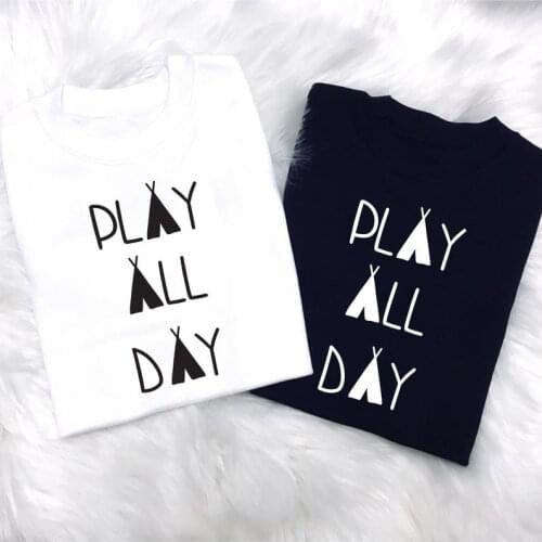 Aesthetic Vintage Grunge Women Unisex Camisetas Cotton Tshirt Top Tee Drop Shipping Clothes Play All Day T-Shirt
