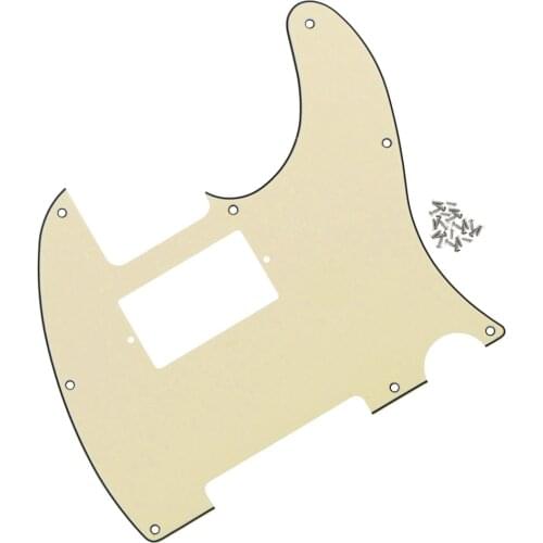 FLEOR TL Humbucker Guitar Pickguard Cream 3Ply With Screws for TL Style Guitar