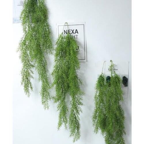 Artificial Plant Real Touch Pine Wall Hanging Vine Simulation Leaves Home Wedding Party Green Plant Wall Decoration Fake Plant