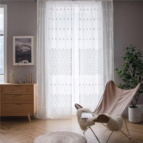 Jinyahome 1Pc 30% Shading Jacquard Tulle Yarn Voile Curtain Sheer Window Sliding Door Living Room Window Slidingdoor 1068