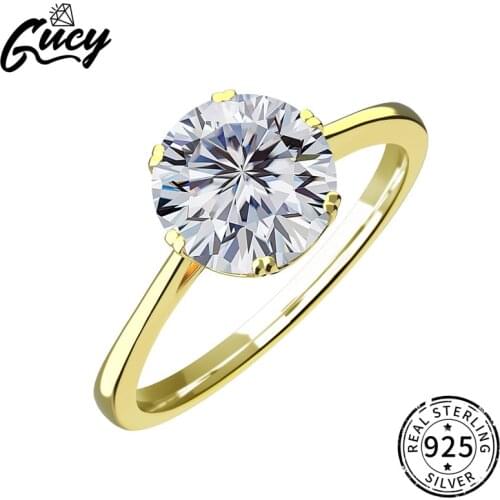 GUCY High Quality Ring 925 Sterling Silver Moissanite Wedding Ring For Women Jewelry Gift