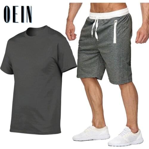 Mens Short Tracksuit Set 2021 2 Piece Sweatsuits Male Sets Summer Casual Clothes Lapel Sportswear T Shirts and Shorts Sweat Suit