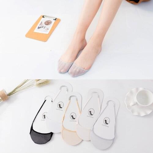 Summer Mesh Funny Woman Socks Anti-drop Casual Cotton Invisible Short Sox Half Palm Cotton Fishnet Sexy Slippers Women Socks