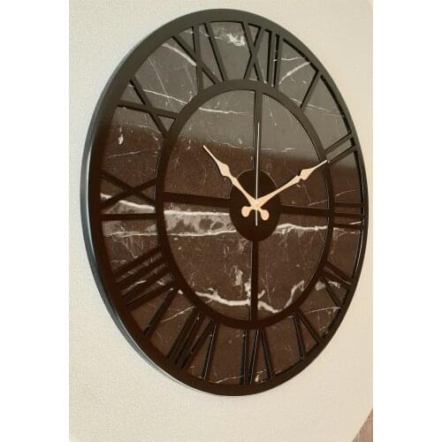 Markakanvas Marble Pattern Metal Wall Clock ,50cm European-style Novel clock decorative clock living room large vintage