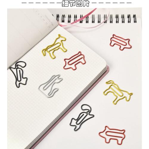 Korean Creative Metal Decoration Accessories Cute Modeling Paperclip Color Cartoon Animal Paper Clip Paper Clips cute Paperclips