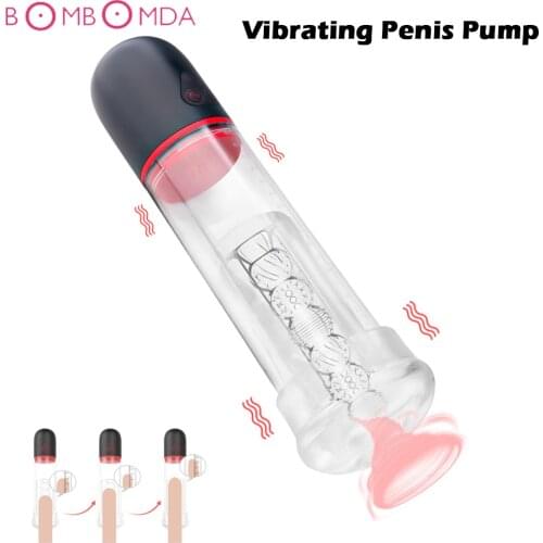 Electric Penis Pump USB Rechargeable Automatic Penis Enlargement Vacuum Pump Erection Penis Extender Male Enlarger Sex Toy