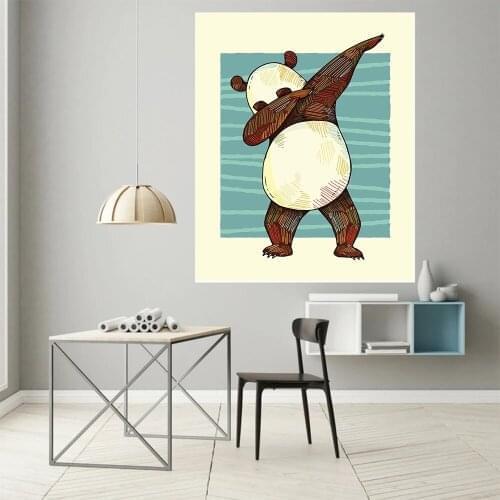 Canvas Printed Wall Nspirational Dabbing Panda Art Poster Painting Modern Home Decor Modular Pictures No Frame For Living Room