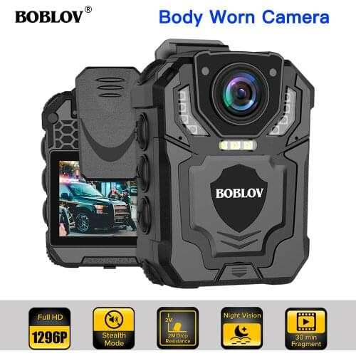 BOBLOV Body Camera Wearable Police T5 HD 1296P DVR Video Security Cam IR Night Vision Worn Mini Camcorders