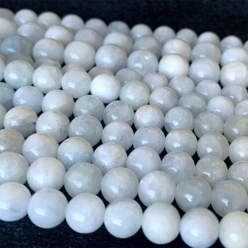 15" Natural Real Genuine Blue Angelite Anhydrite Celestite Celestine Round Loose Beads 6-12mm 06484