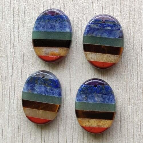 2020 new 7 colors Natural amethysts stone oval shape pendants for jewelry accessories making 4pcs/lot wholesale free shipping