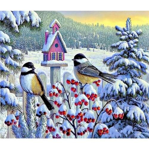 NEW Diamond Embroidery Birds Animals Sparrow Pictures Rhinestones DIY 5d A Picture Of Rhinestones Sets For Embroidery With Beads