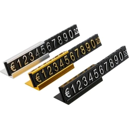 Plastic Cubes Price Display Tags Adjustable Number Stand Frame Label Stand