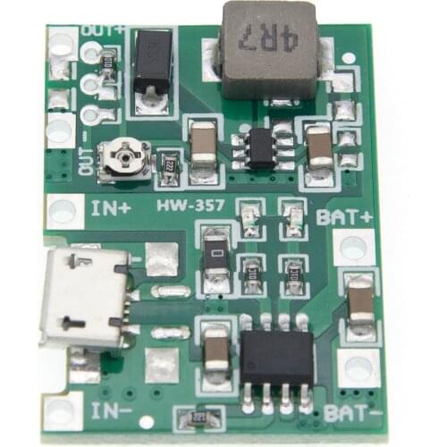 Lithium Li-ion 18650 3.7V 4.2V Battery Charger Board DC-DC Step Up Boost Module Integrated Circuits