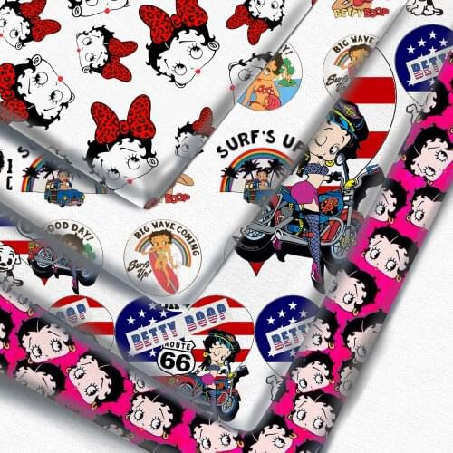 Half Yard Cartoon Girls Pint Polyester Cotton Material Patchwork Sewing Quilting Fabrics Quilting Needlework DIY Cloth
