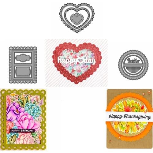 Heartshaped Circle Rectangle Die Cuts For Card Making 2020 DIY Scrapbooking Album Decoration Embossed Crafts Cards