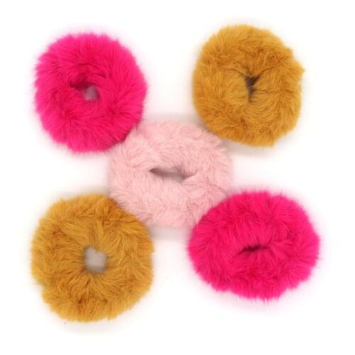 Korean Fake Rabbit Fur Elastic Hair Bands Girls Scrunchie Ponytail Hair Ring Rope Rubber Headwear Women Hair Accessories