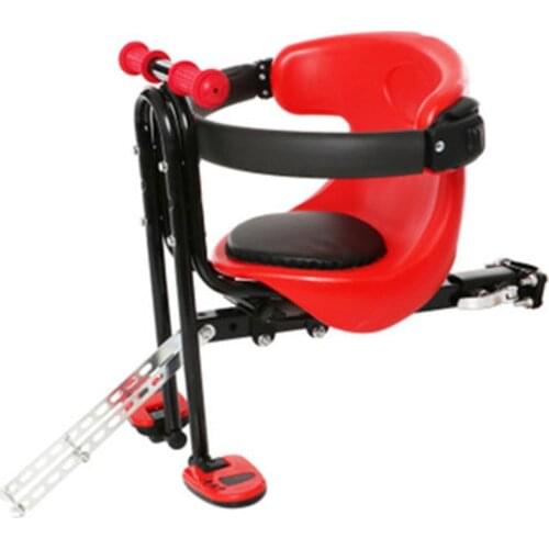 Newborn Bike Seat Baby Bicycle Safety Baby Seat Saddle Pad with Backrest Foot Pedals Infant Carrier Front Seat Easy Installation