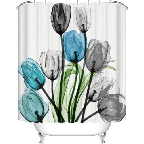 Tropical Green Plant Palm Leaf Monstera Shower Curtains Bathroom Curtain Frabic Waterproof African Shower Curtains Set with Hook